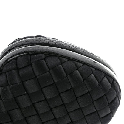 Bottega Veneta Satin Ayers Intreccio Impero Stretch Knot Clutch Black 8 of 8
