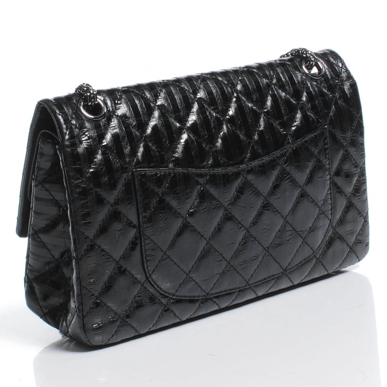 Chanel Metallic Striped 2.55 Reissue 226 Flap Black 3 of 7