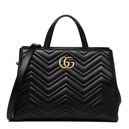 Gucci Calfskin Matelasse Medium GG Marmont Tote Black 1 of 10