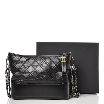 Chanel Aged Calfskin Quilted Medium Gabrielle Hobo Black 8 of 8