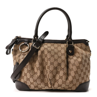 Gucci Monogram Medium Sukey Top Handle Dark Brown 1 of 9