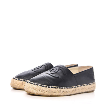 Chanel Lambskin CC Espadrilles 36 Black 3 of 10
