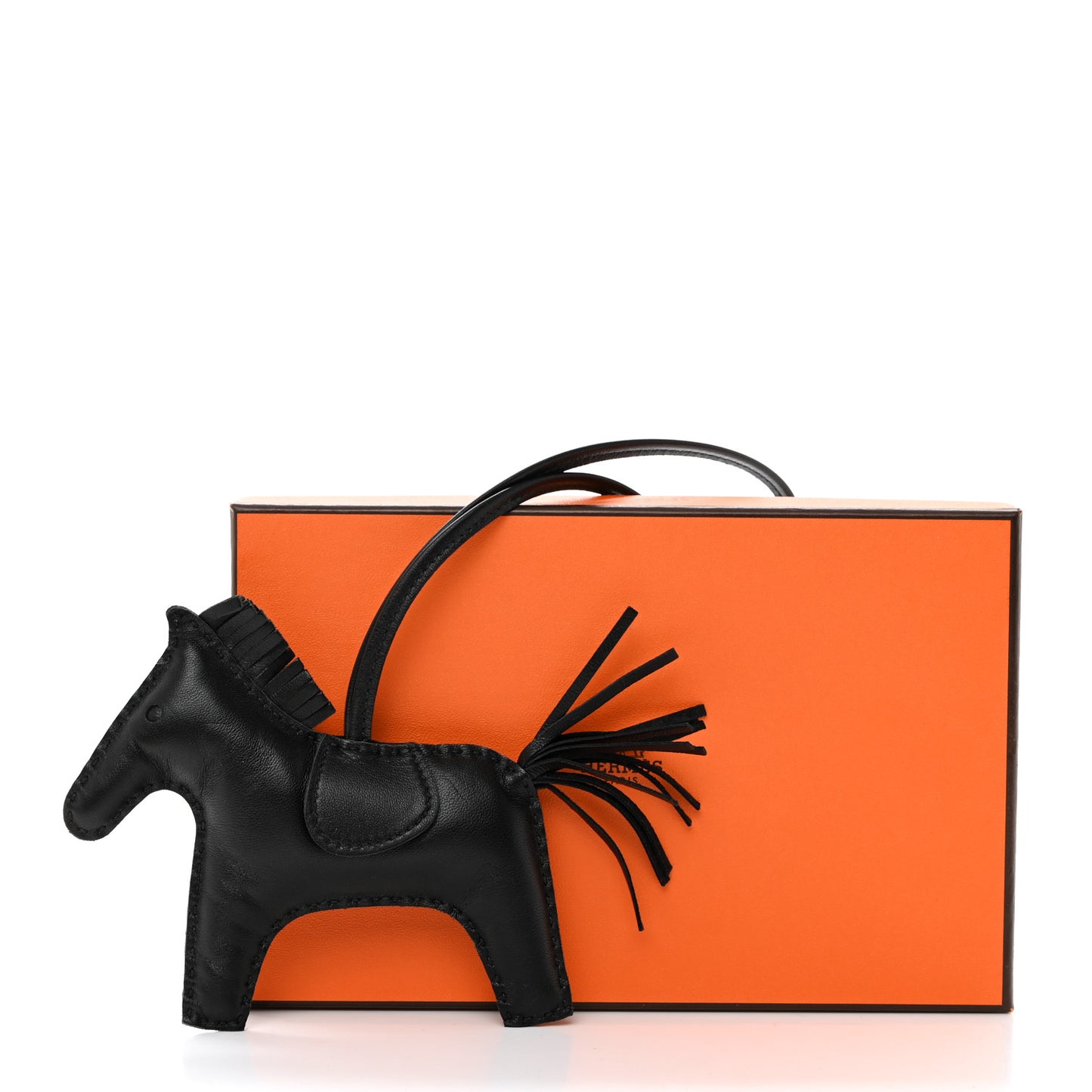 Milo Lambskin Grigri Rodeo Horse Bag Charm MM So Black