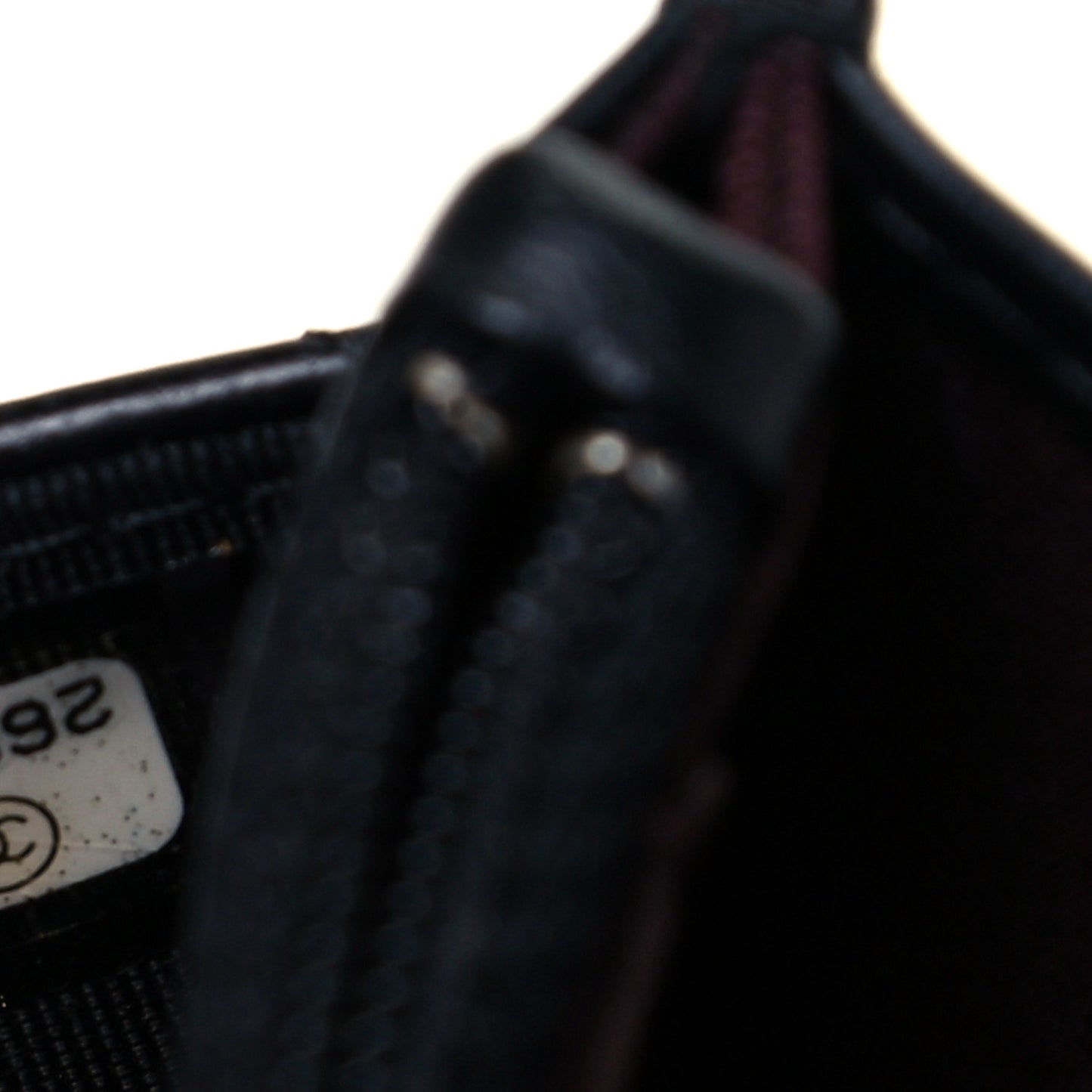 Lambskin Chevron Quilted Wallet On Chain WOC Black