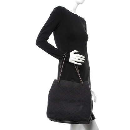 Gucci Denim Monogram Tote Dark Brown 2 of 8