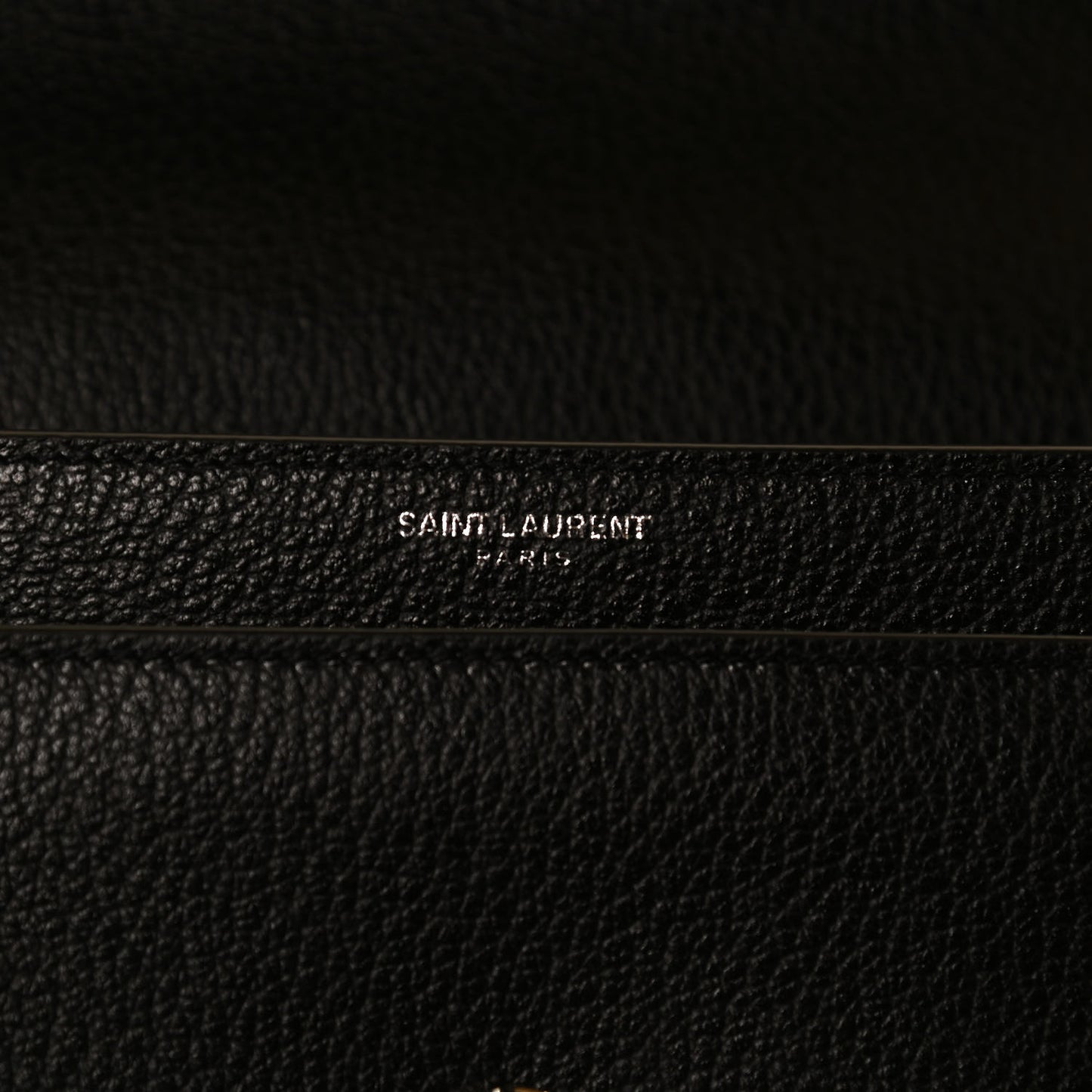 Grained Calfskin Medium Monogram Sunset Satchel Black