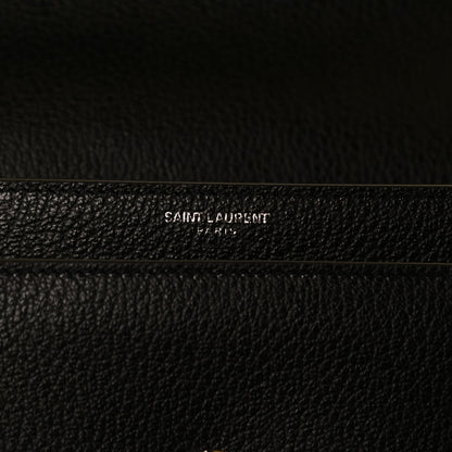 Saint Laurent Grained Calfskin Medium Monogram Sunset Satchel Black 6 of 15