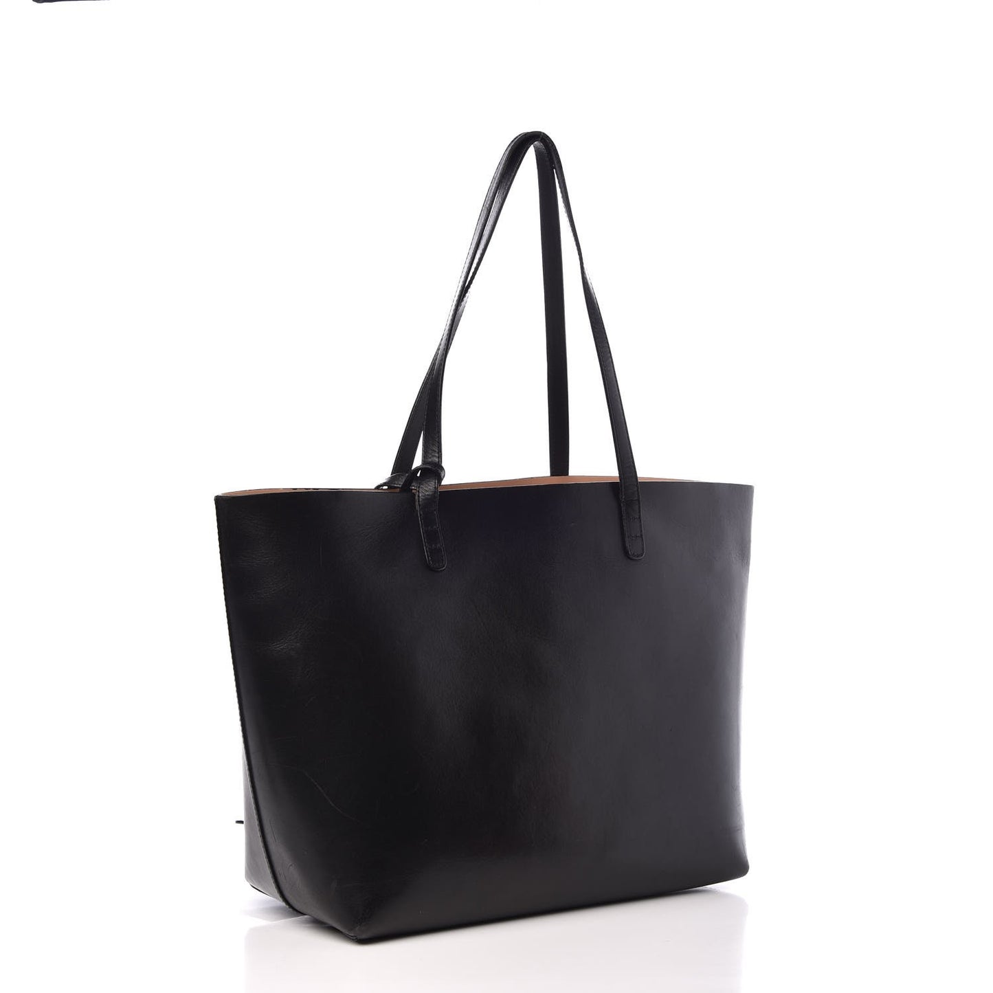 Smooth Calfskin Large Shopping Tote Black