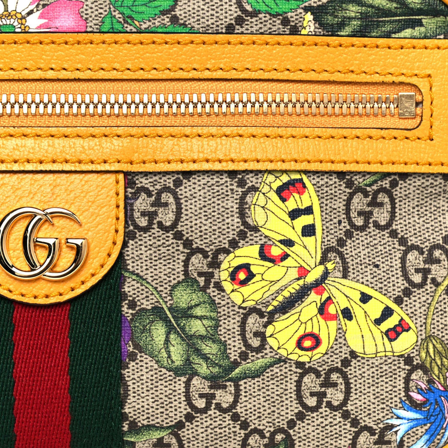 Gucci GG Supreme Monogram Flora Medium Ophidia Belt Bag Beige Multicolor Crop 8 of 12
