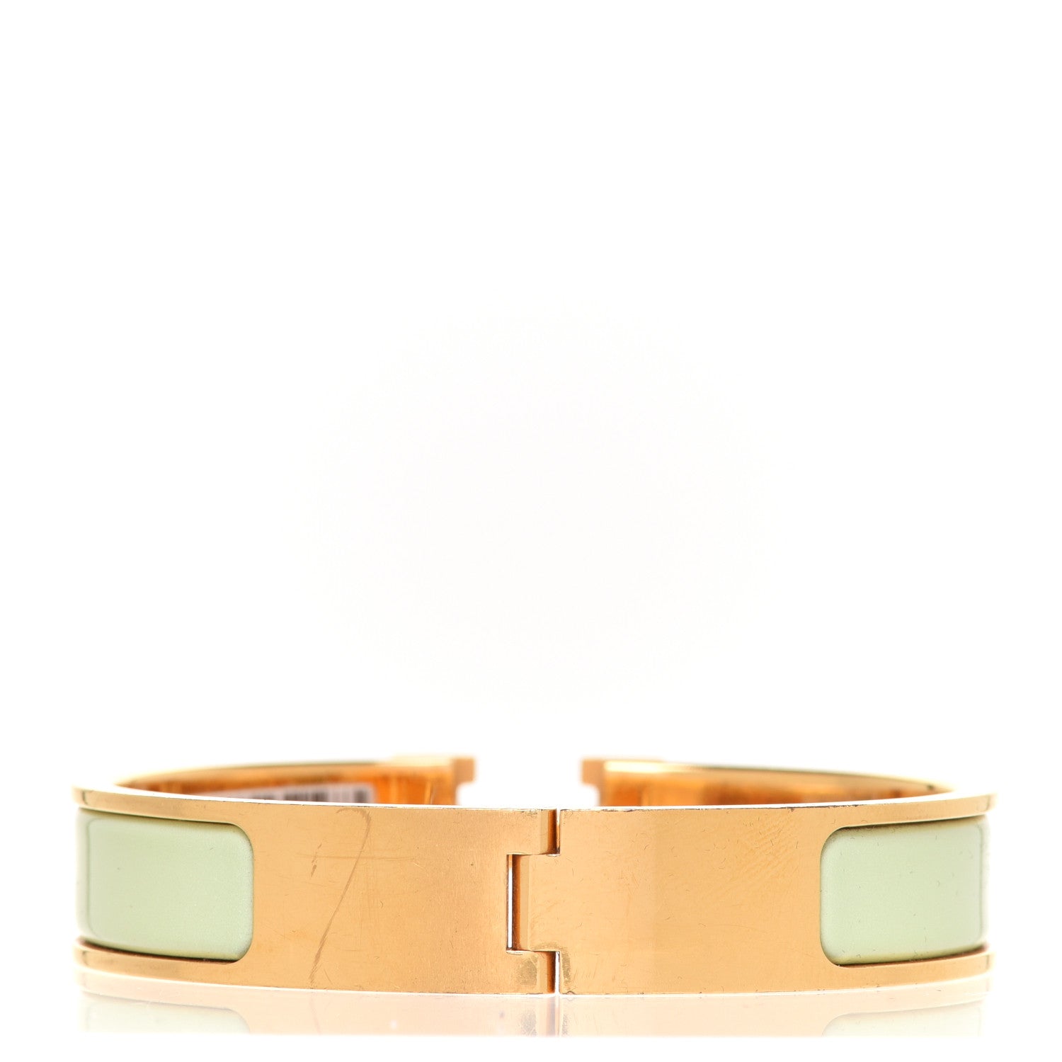 Hermes Enamel Narrow Clic Clac H Bracelet PM Vert Amande 3 of 6