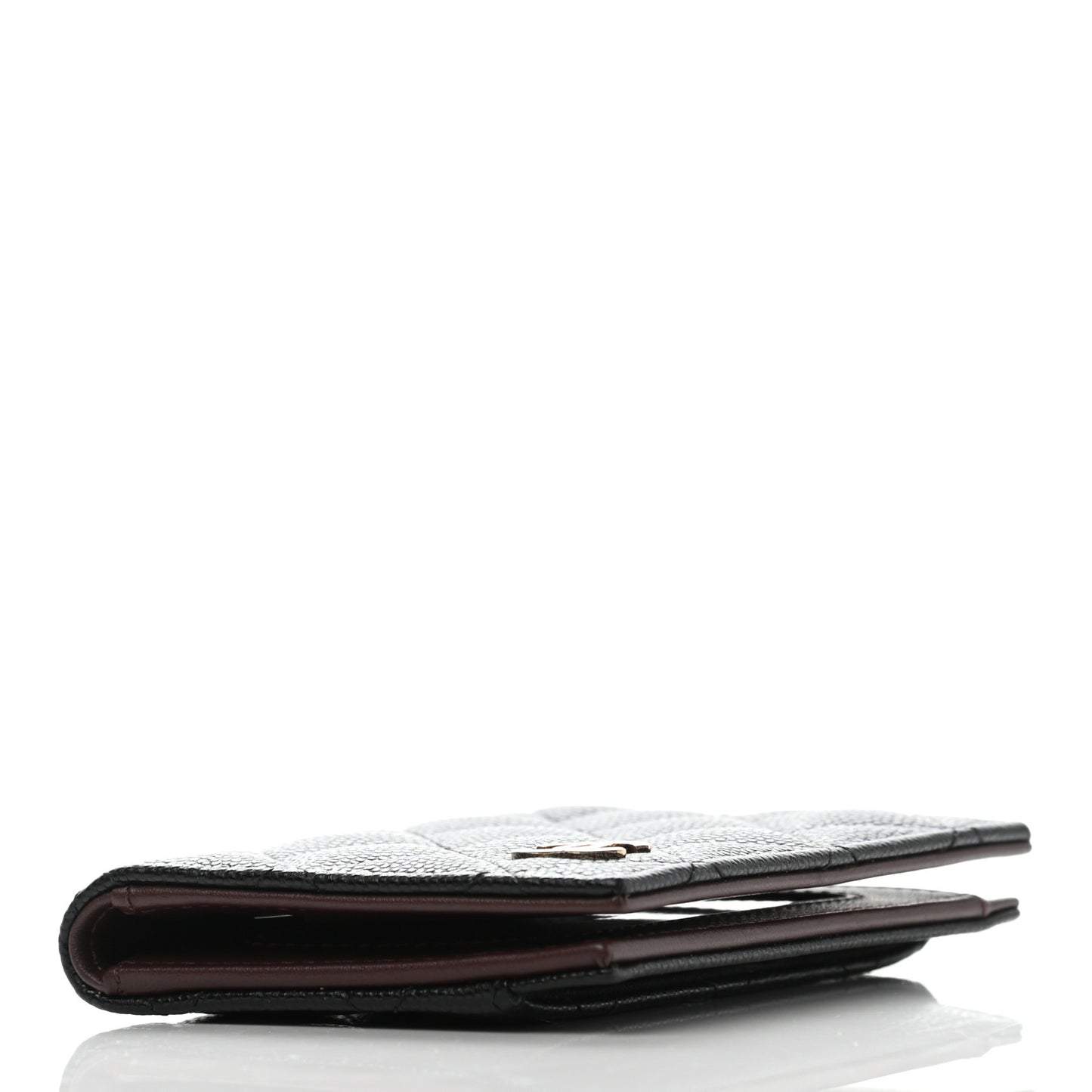 Caviar Quilted Card Holder Wallet Black