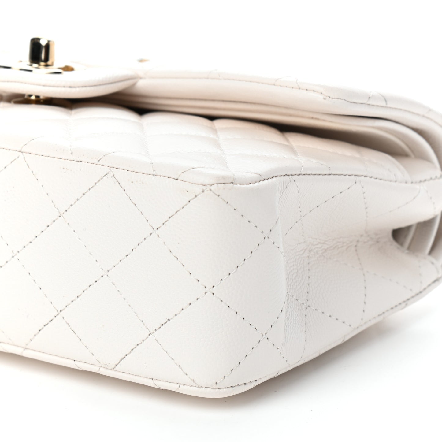 Caviar Quilted Small Double Flap White