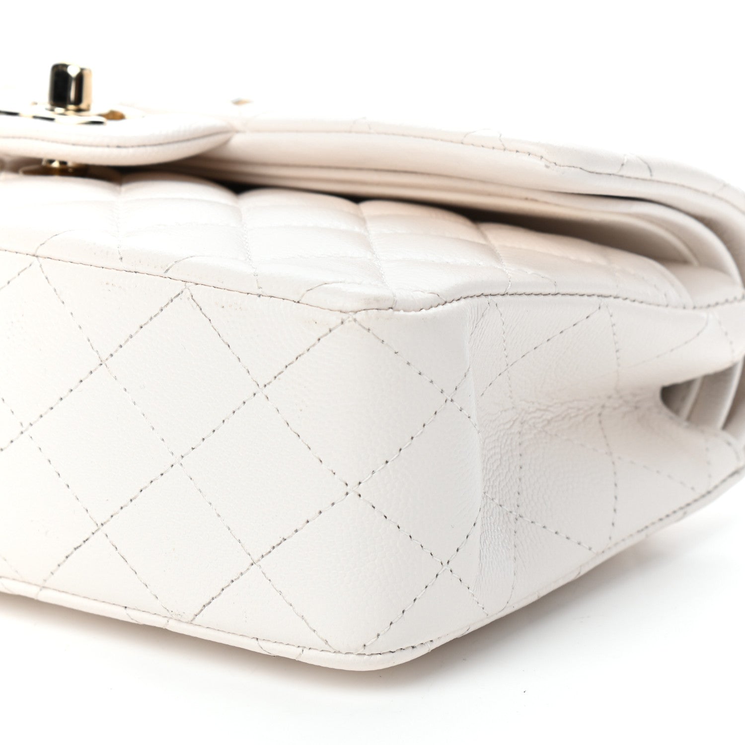 Chanel Caviar Quilted Small Double Flap White 9 of 10