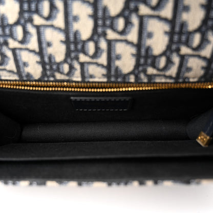 Christian Dior Oblique 30 Montaigne Chain Flap Bag Blue 5 of 9