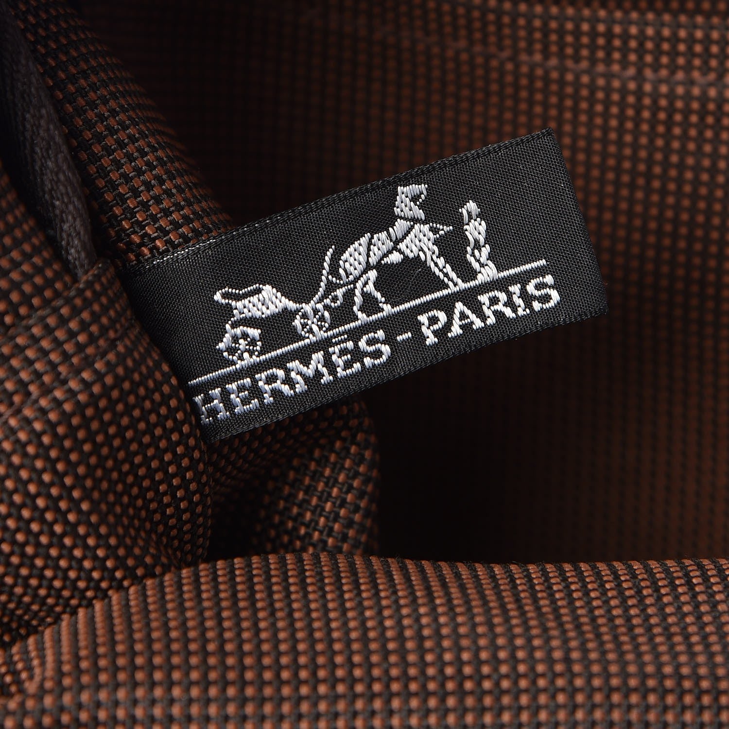 Hermes Canvas Herline MM Tote Brown 6 of 12