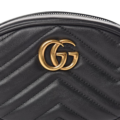 Gucci Calfskin Matelasse GG Marmont Belt Bag 75 30 Black 9 of 12