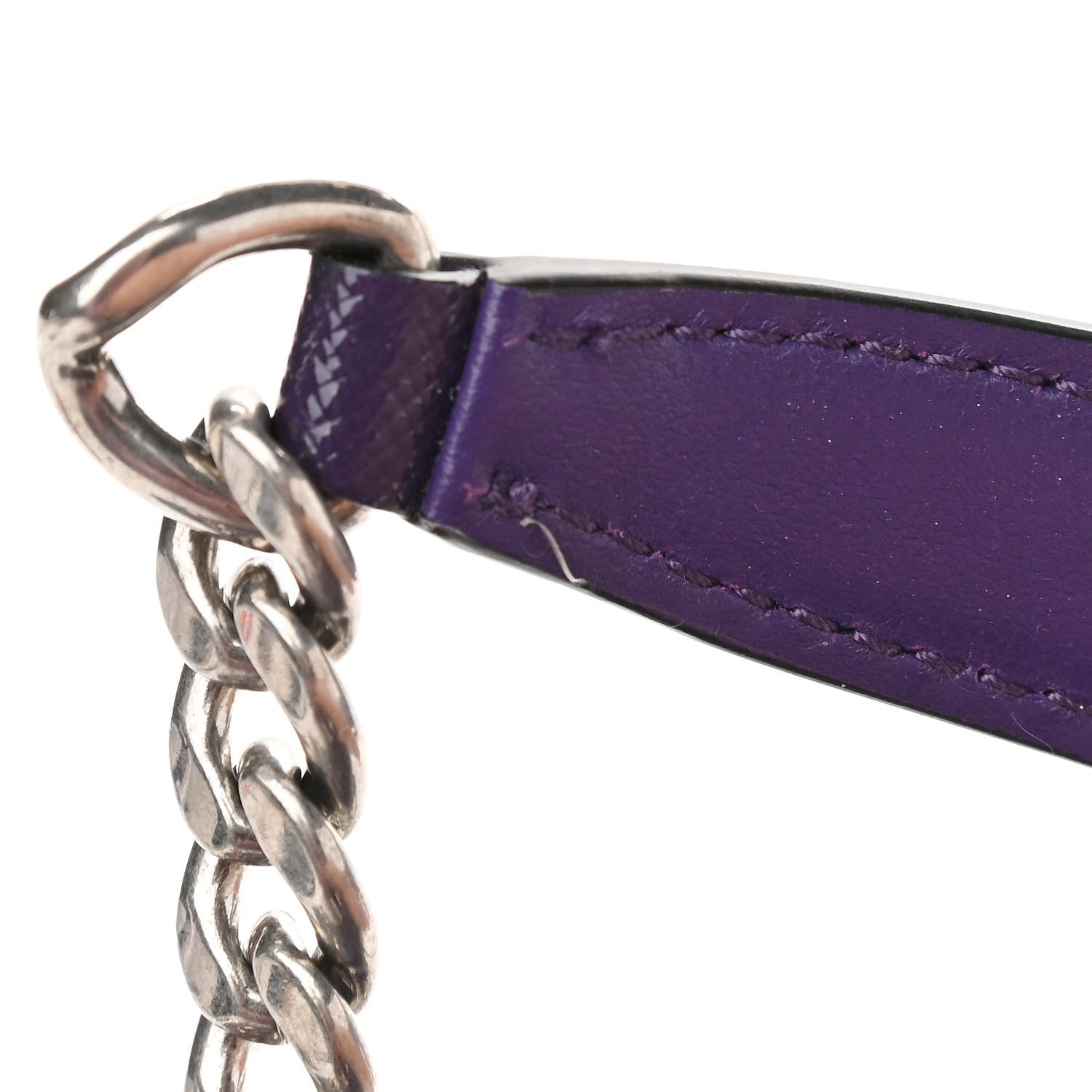 Prada Saffiano Vernice Sound Flap Chain Crossbody Bag Viola 10 of 11