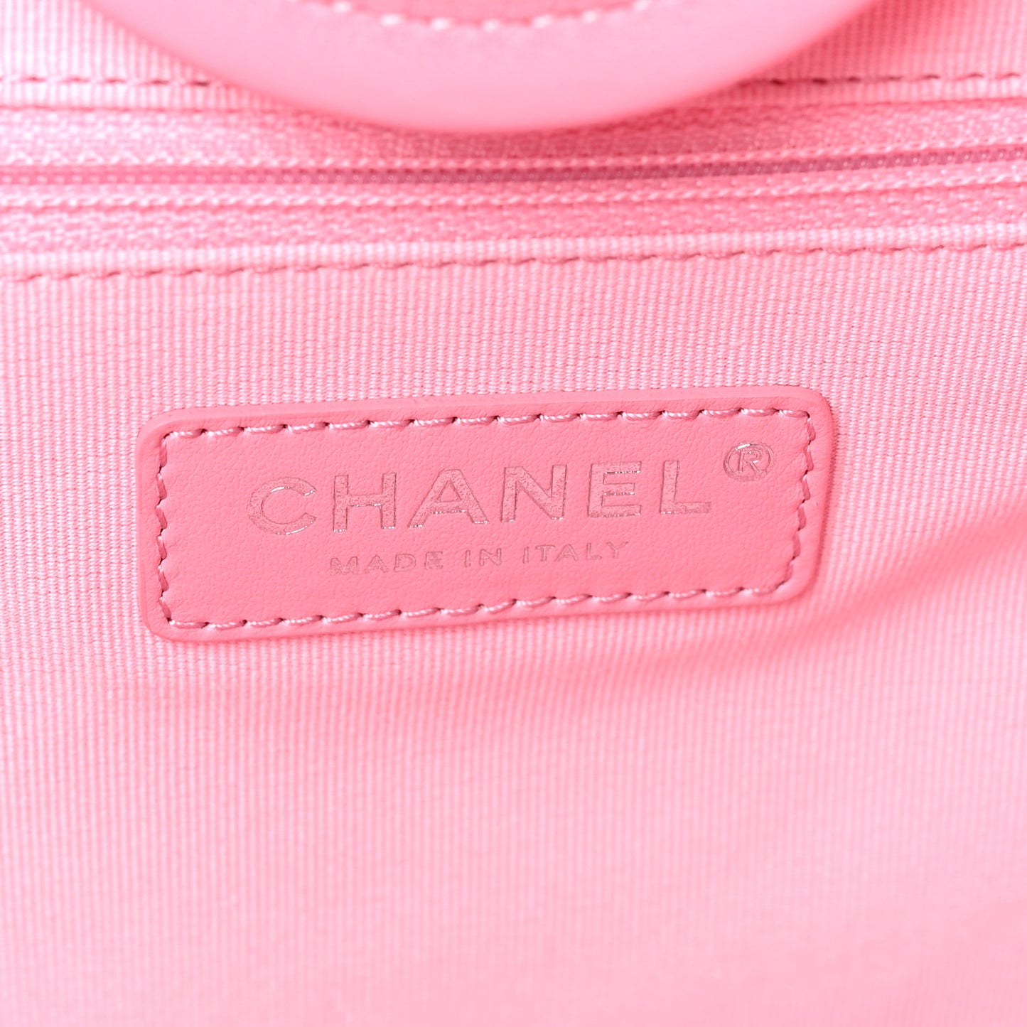 Canvas Calfskin Striped Large Deauville Tote Pink Blue