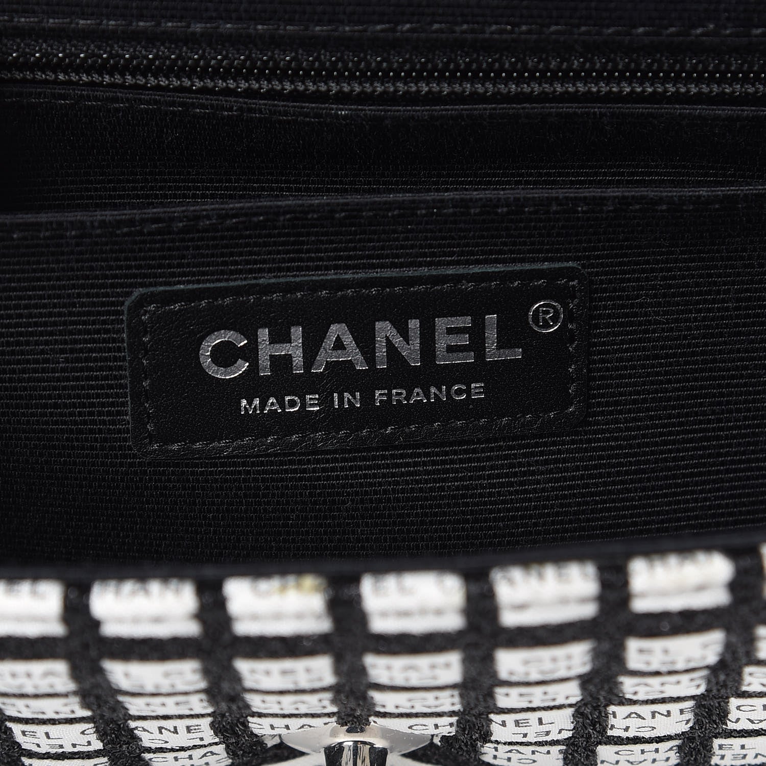 Chanel Ribbon Tweed Small Single Flap Black White 6 of 17