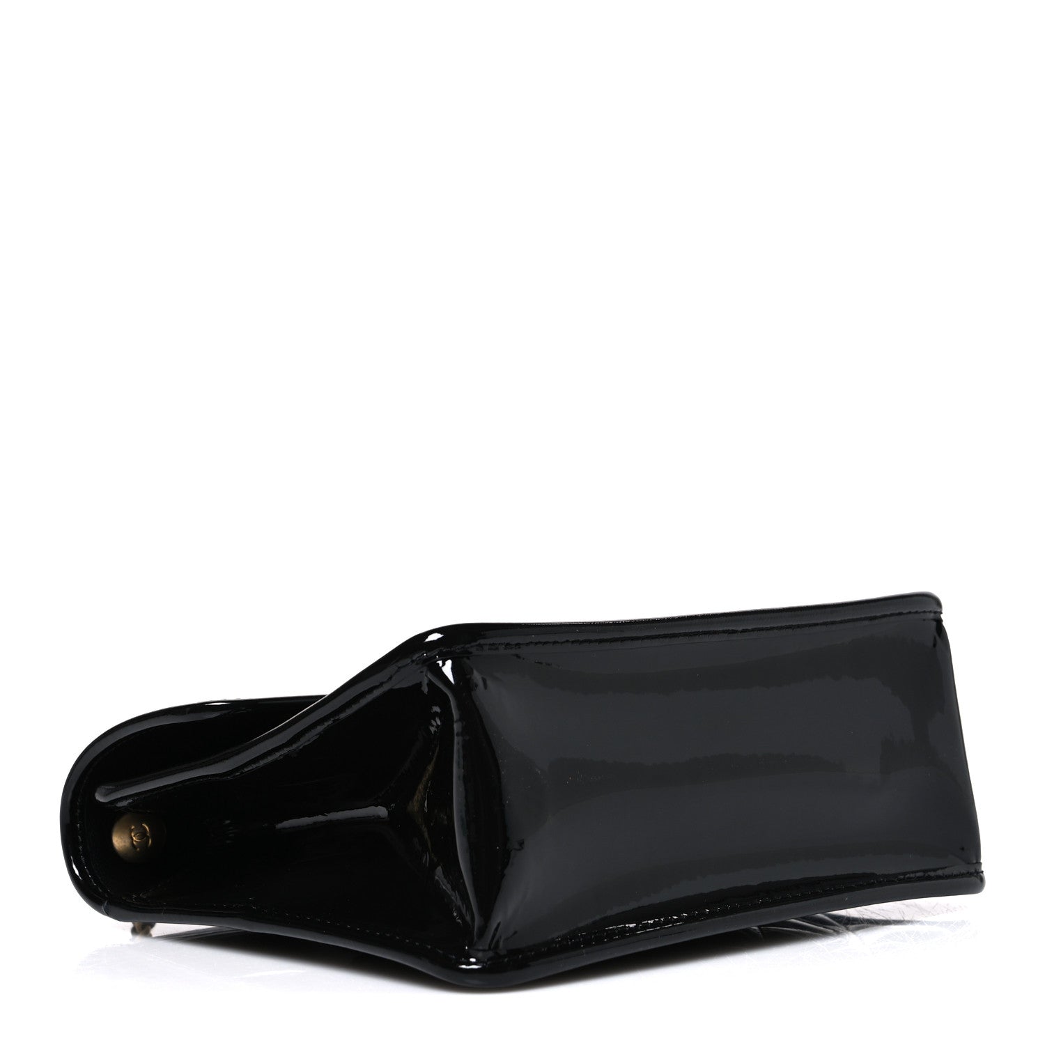Chanel Patent Quilted Mini Graphic Catch Flap Black 4 of 10