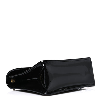 Chanel Patent Quilted Mini Graphic Catch Flap Black 4 of 10