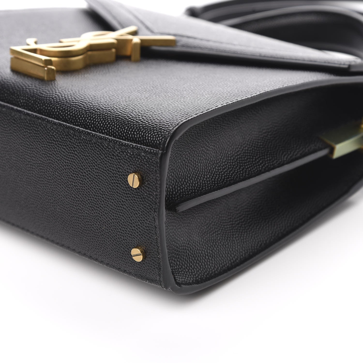 Saint Laurent Grain de Poudre Mini Classic Monogram Cassandra Top Handle Black Rouge Legion 9 of 10