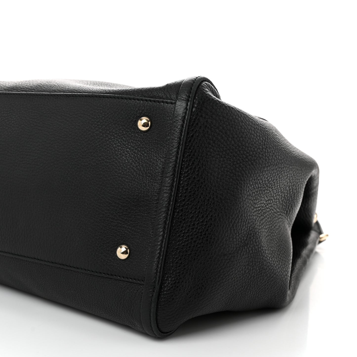 Pebbled Calfskin Large Soho Shoulder Bag Black