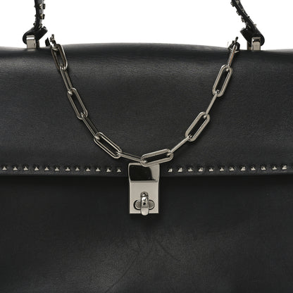 Valentino Garavani Vitello Rockstud Cabana Top Handle Bag Black 7 of 9