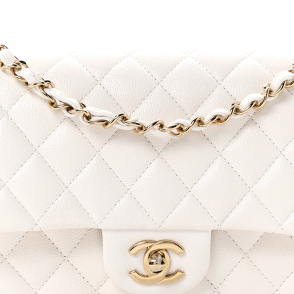 Chanel Caviar Quilted Medium Double Flap White 8 of 10