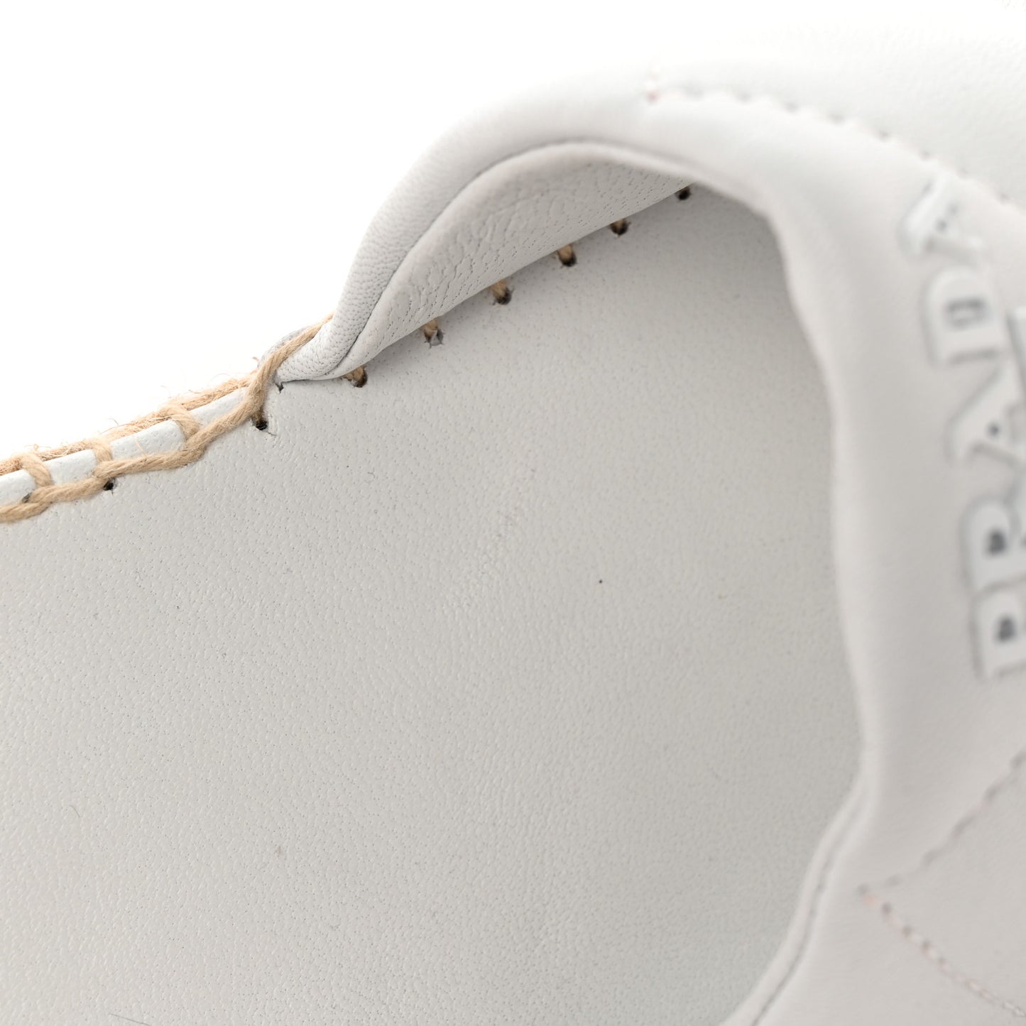 Nappa Logo Quilted Espadrille 20mm Slide Sandals 38 Bianco