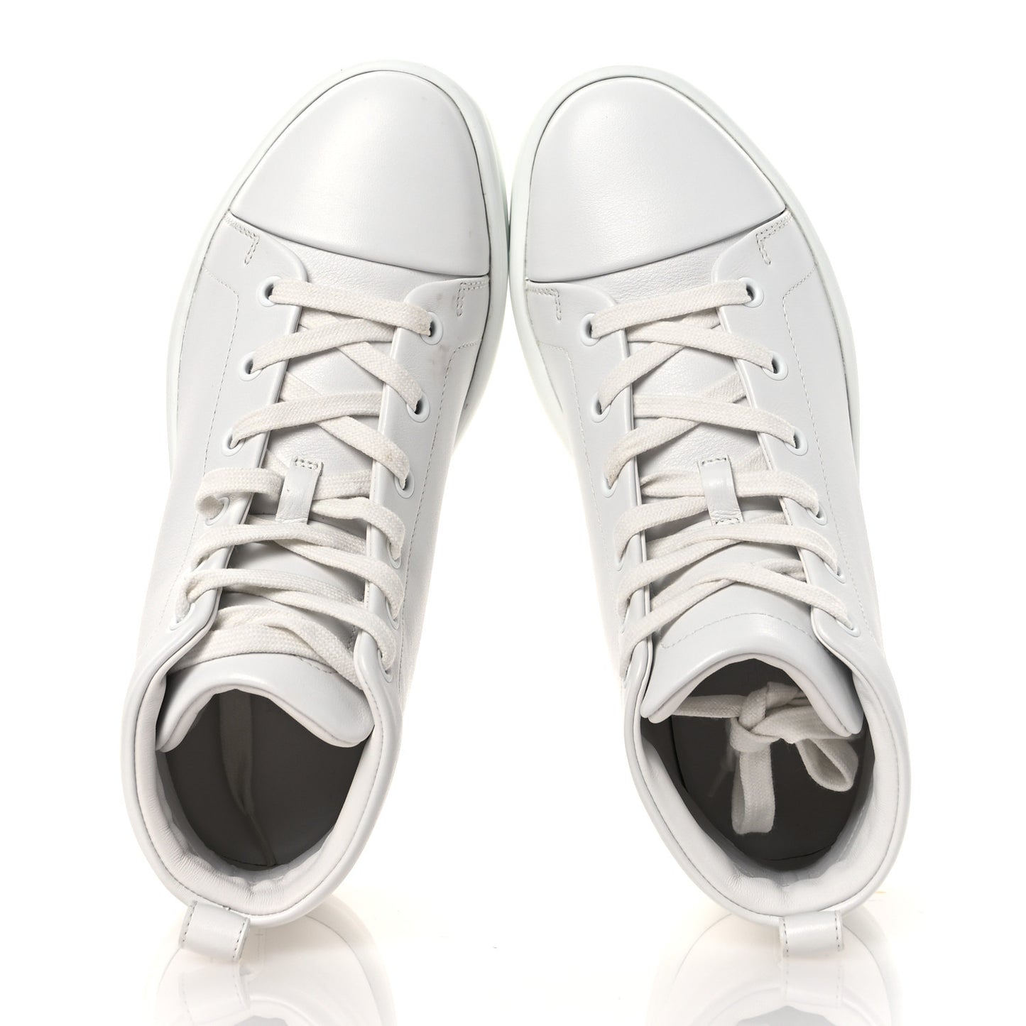Calfskin Womens Happiness High Top Sneakers 36.5 White