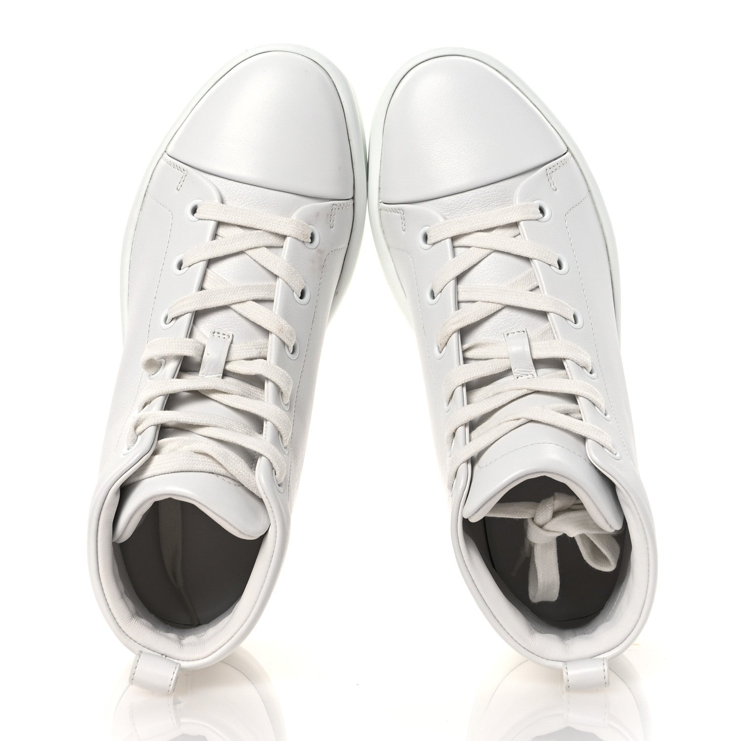 Hermes Calfskin Womens Happiness High Top Sneakers 36.5 White 2 of 12