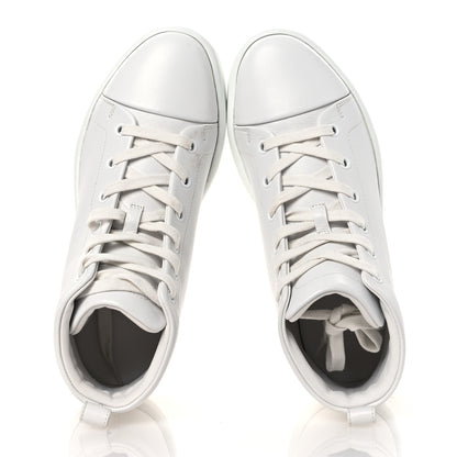 Hermes Calfskin Womens Happiness High Top Sneakers 36.5 White 2 of 12