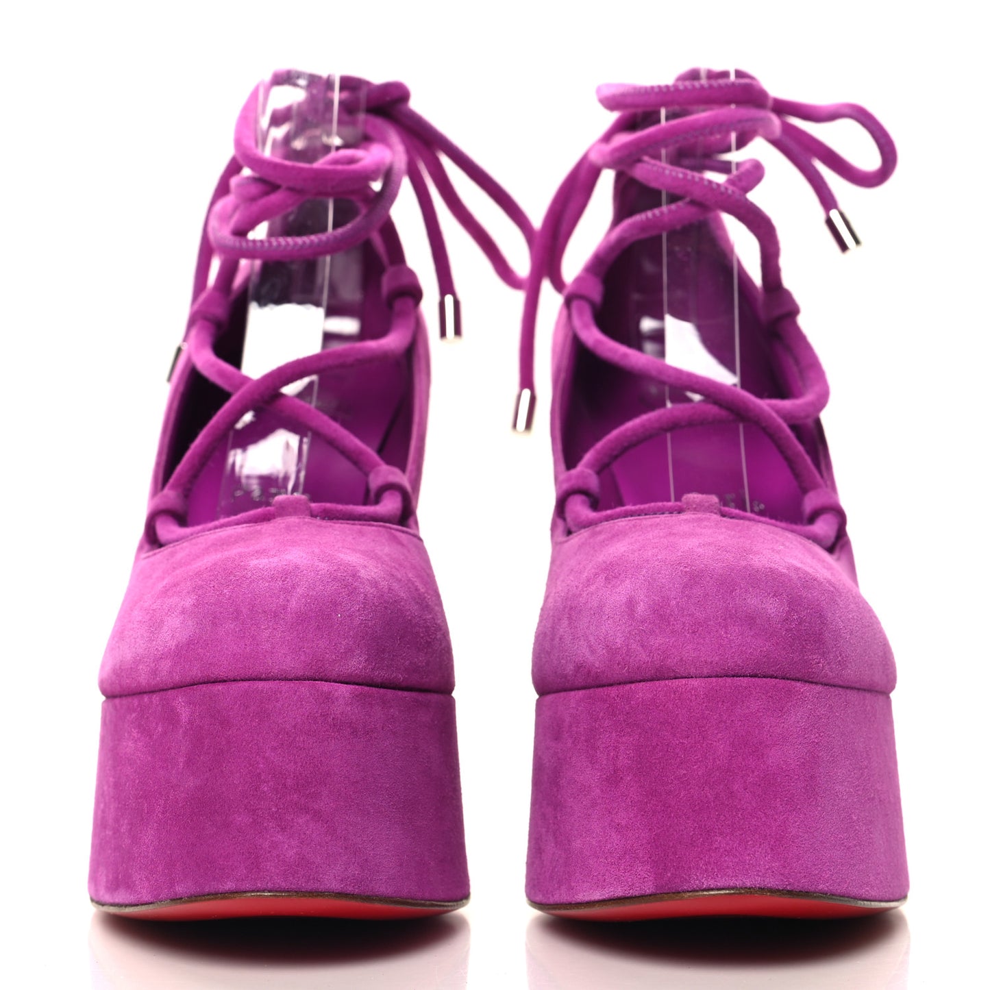 Veau Velours Loubi Mystery Yazefir 130mm Platform Pumps 39 Bougainvillier