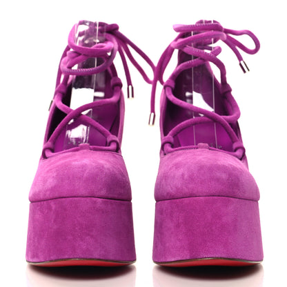 Christian Louboutin Veau Velours Loubi Mystery Yazefir 130mm Platform Pumps 39 Bougainvillier 3 of 9