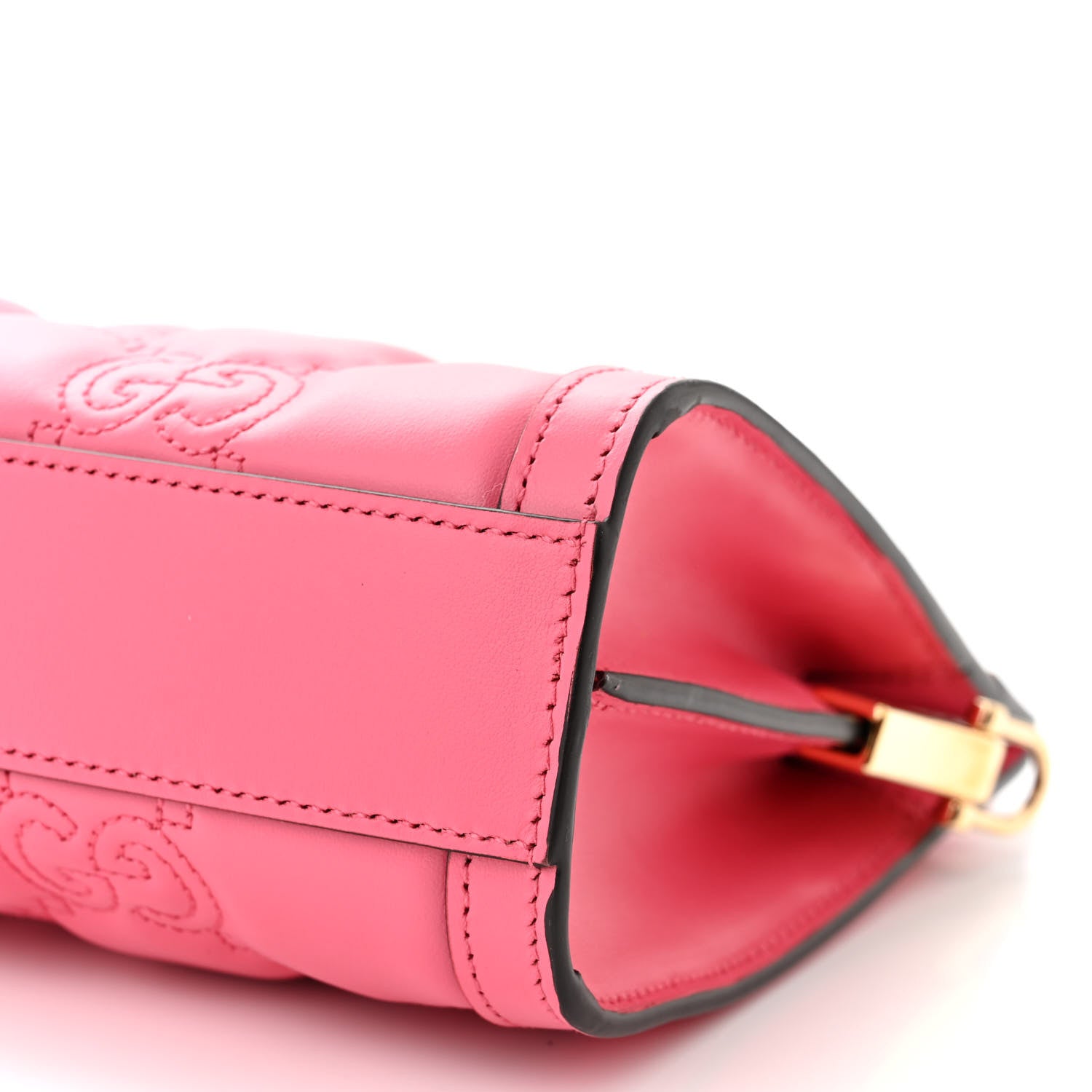 Gucci Calfskin GG Matelasse Small Slim Chain Shoulder Bag Rhodamine Pink Natural 8 of 12