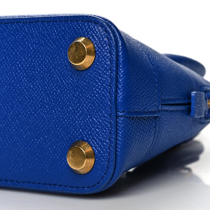 Balenciaga Signature Grained Calfskin Logo XXS Ville Top Handle Bag Bleu Roi White 10 of 10