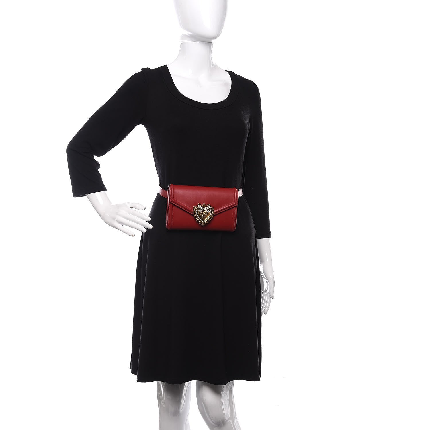 Dolce & Gabbana Agnello Vitello Devotion Belt Bag 85 34 Red 2 of 11