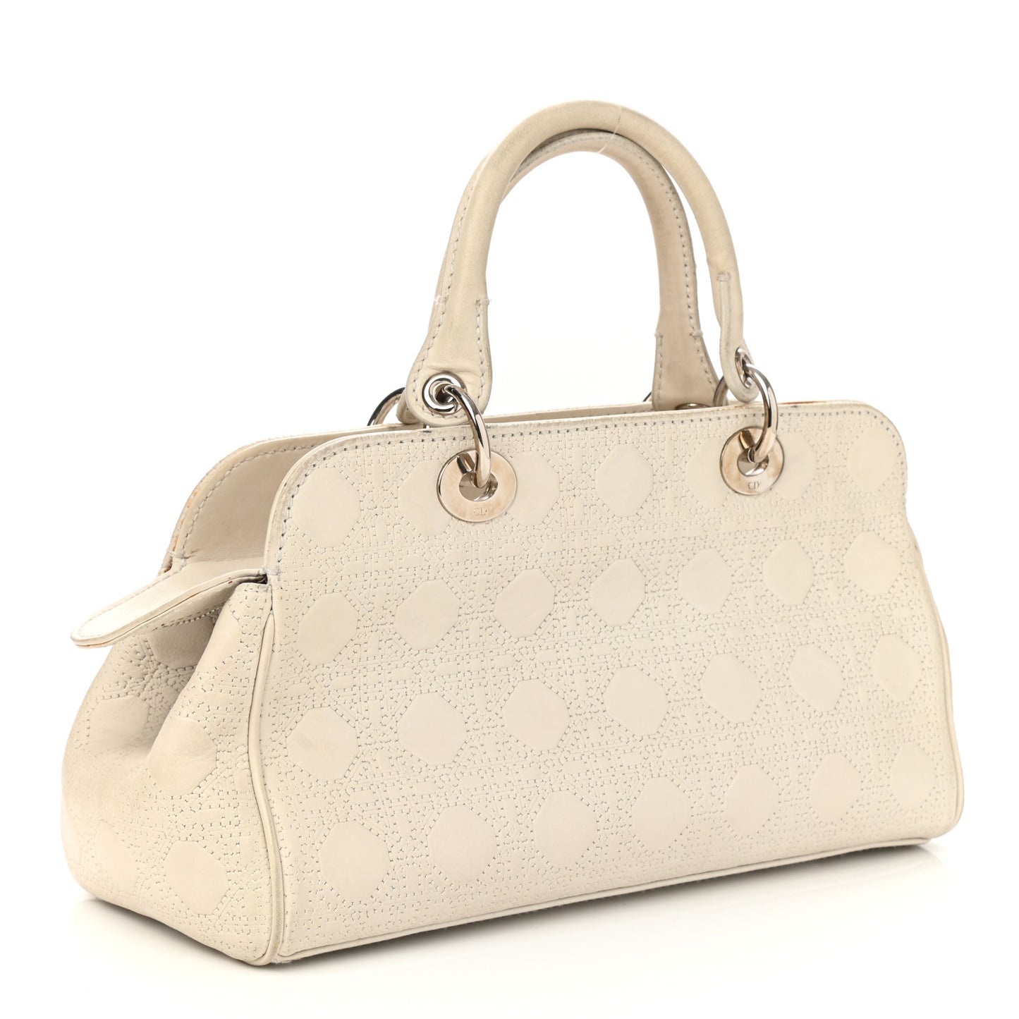 Lambskin Cannage Soft Lady Dior Satchel White