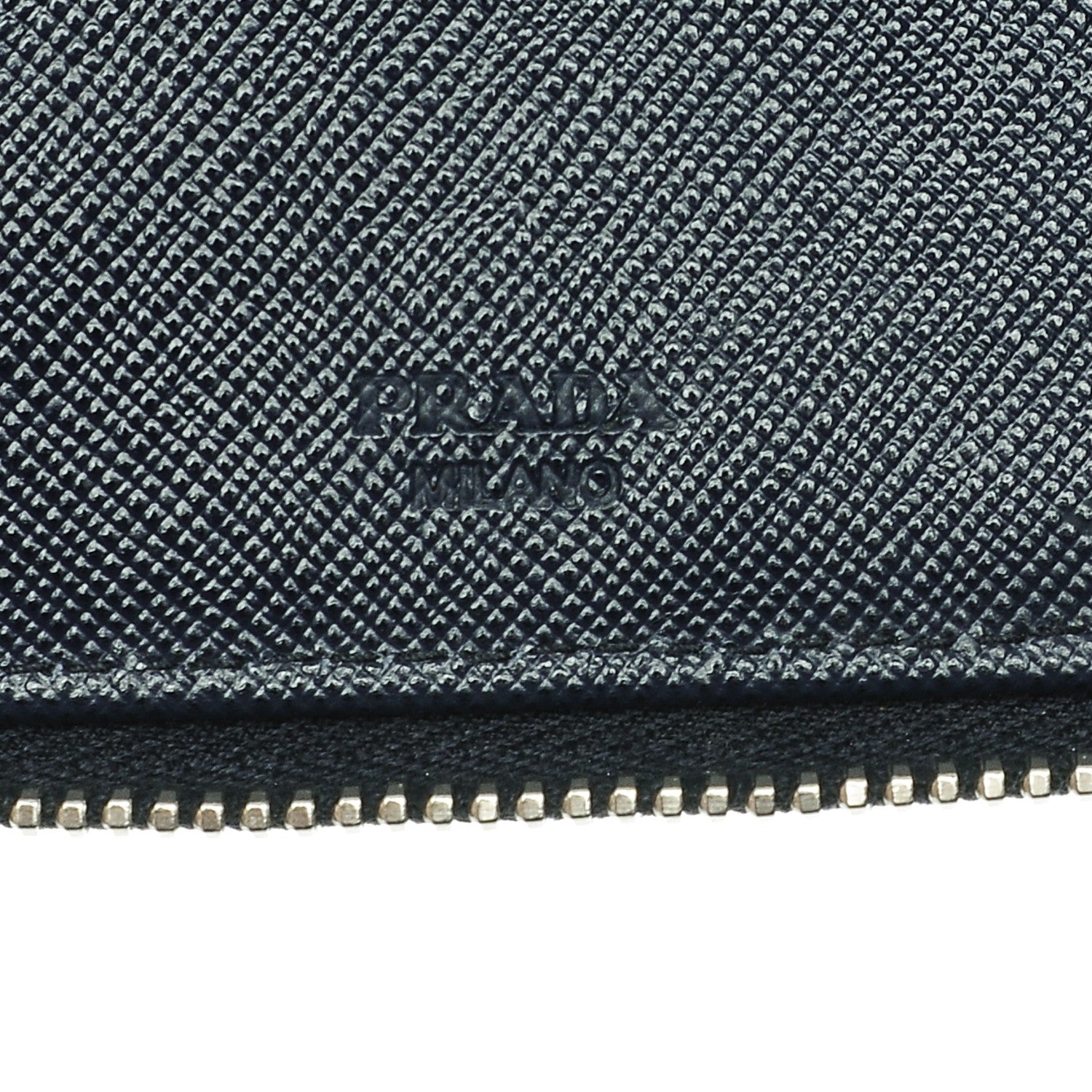 Prada Saffiano Zip Around Travel Wallet Baltico 6 of 6