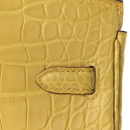 Hermes Matte Alligator Birkin 25 Jaune Ambre 9 of 33