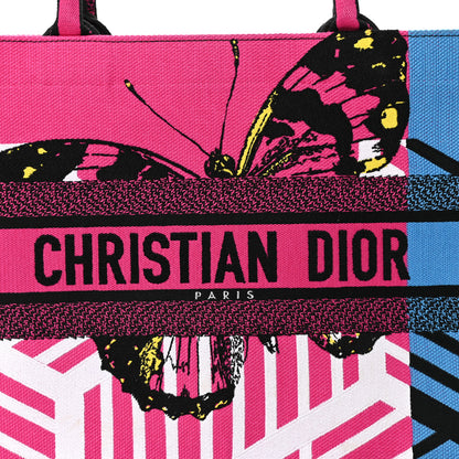 Christian Dior Canvas Embroidered Medium Jungle Pop Book Tote Fuchsia Multicolor 8 of 11