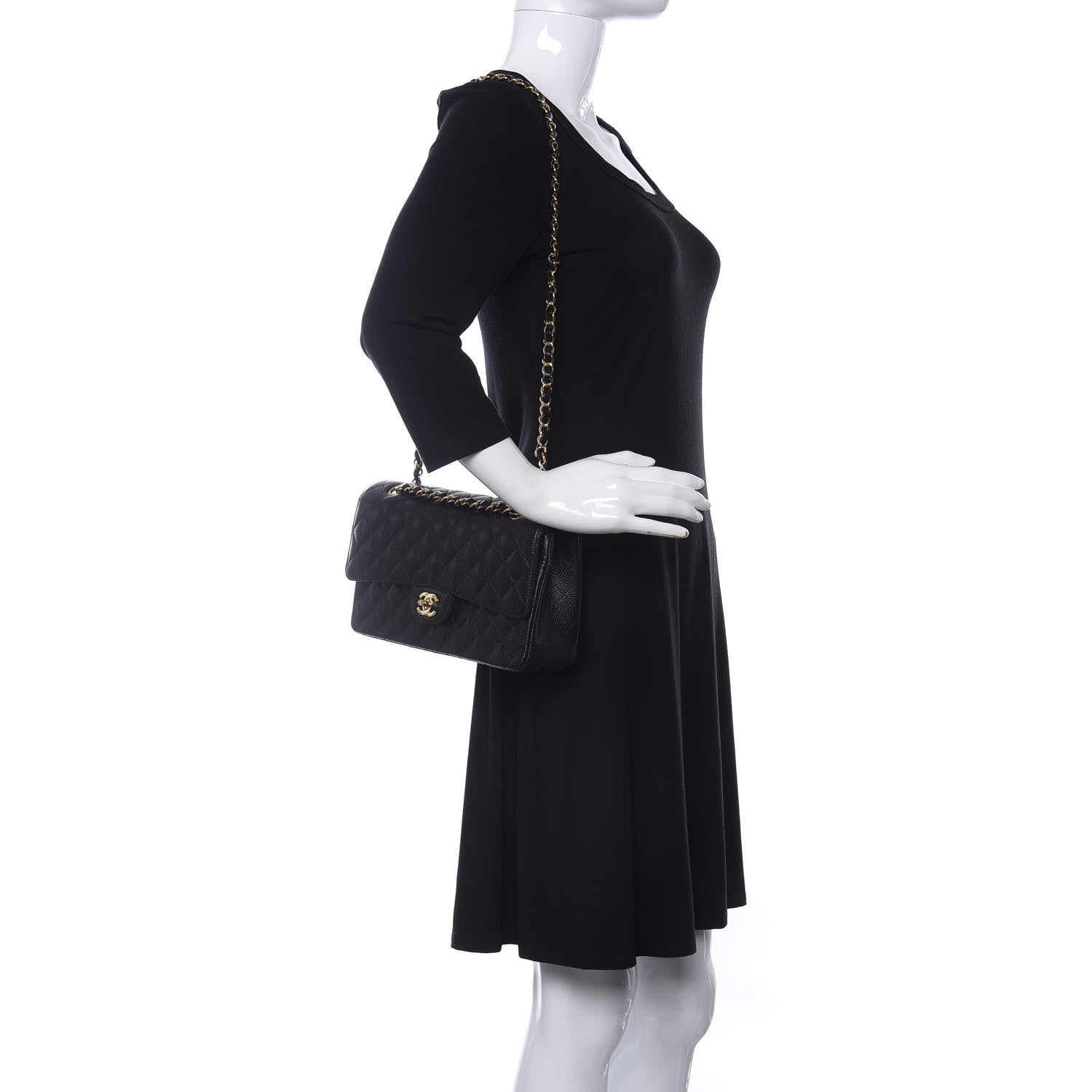 Chanel Caviar Quilted Medium Double Flap Black 4 of 12