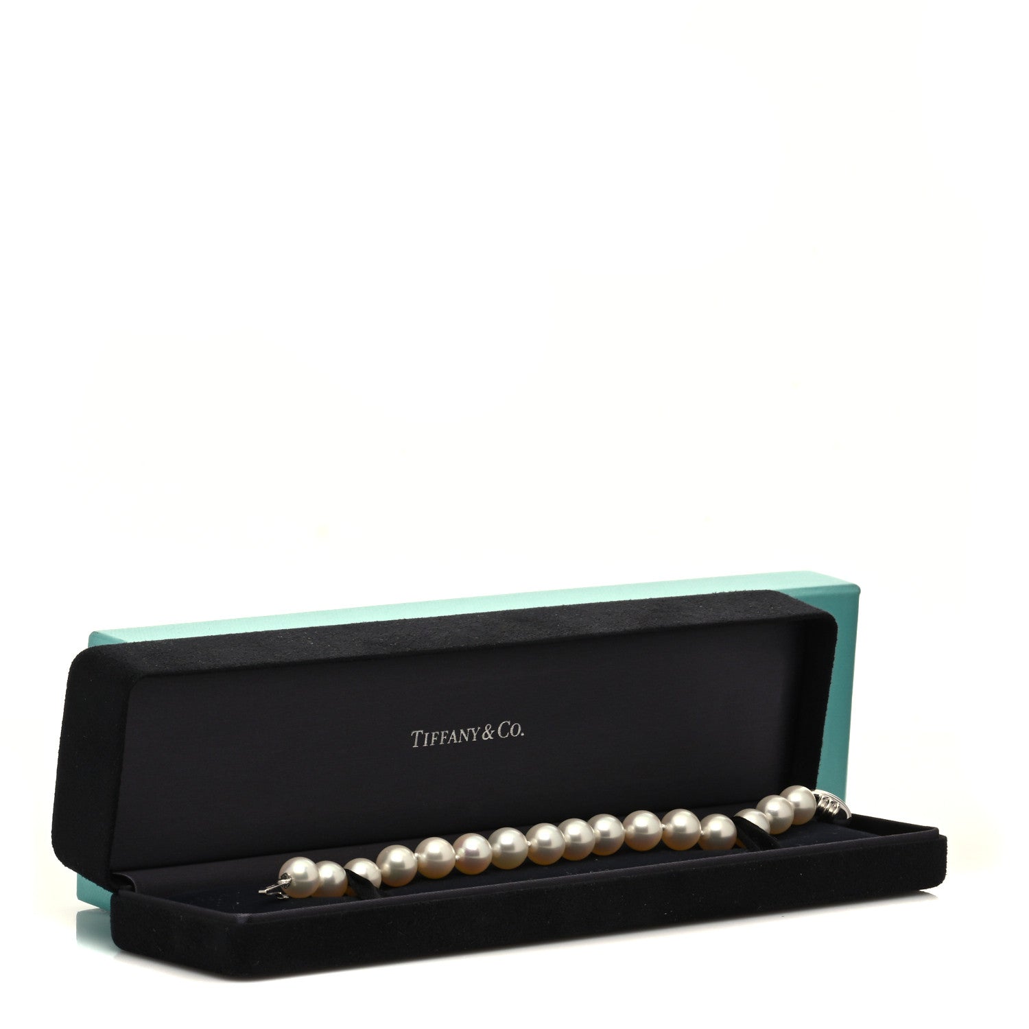 Tiffany 18K White Gold Pearl 9-9.5mm Signature Pearls Bracelet 6 of 6