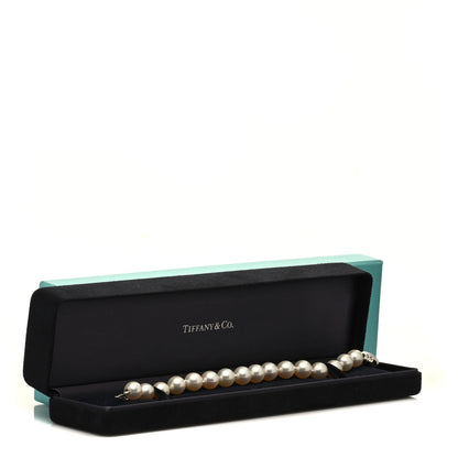 Tiffany 18K White Gold Pearl 9-9.5mm Signature Pearls Bracelet 6 of 6