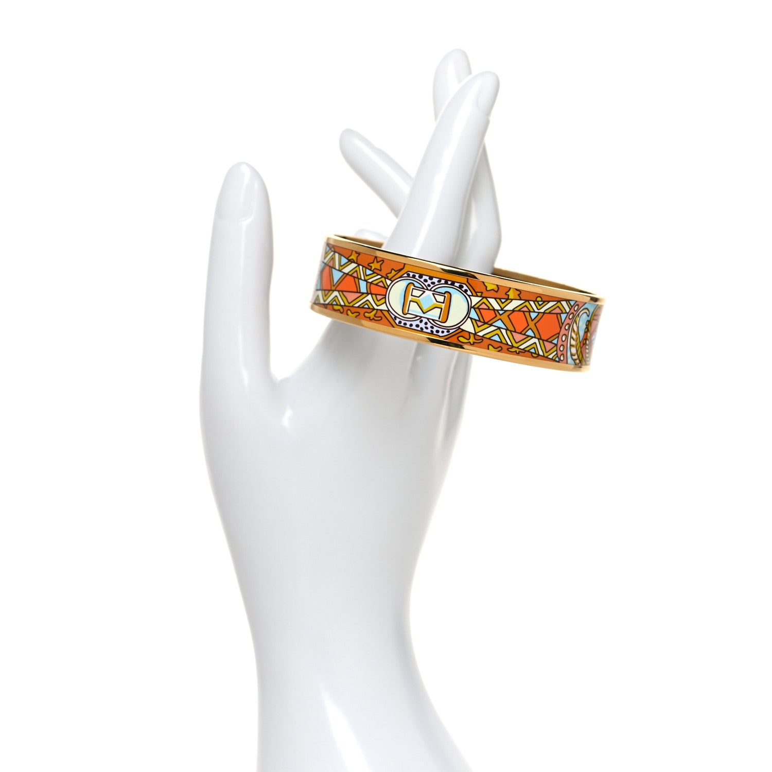 Hermes Enamel Printed Wide Bracelet 65 2 of 5