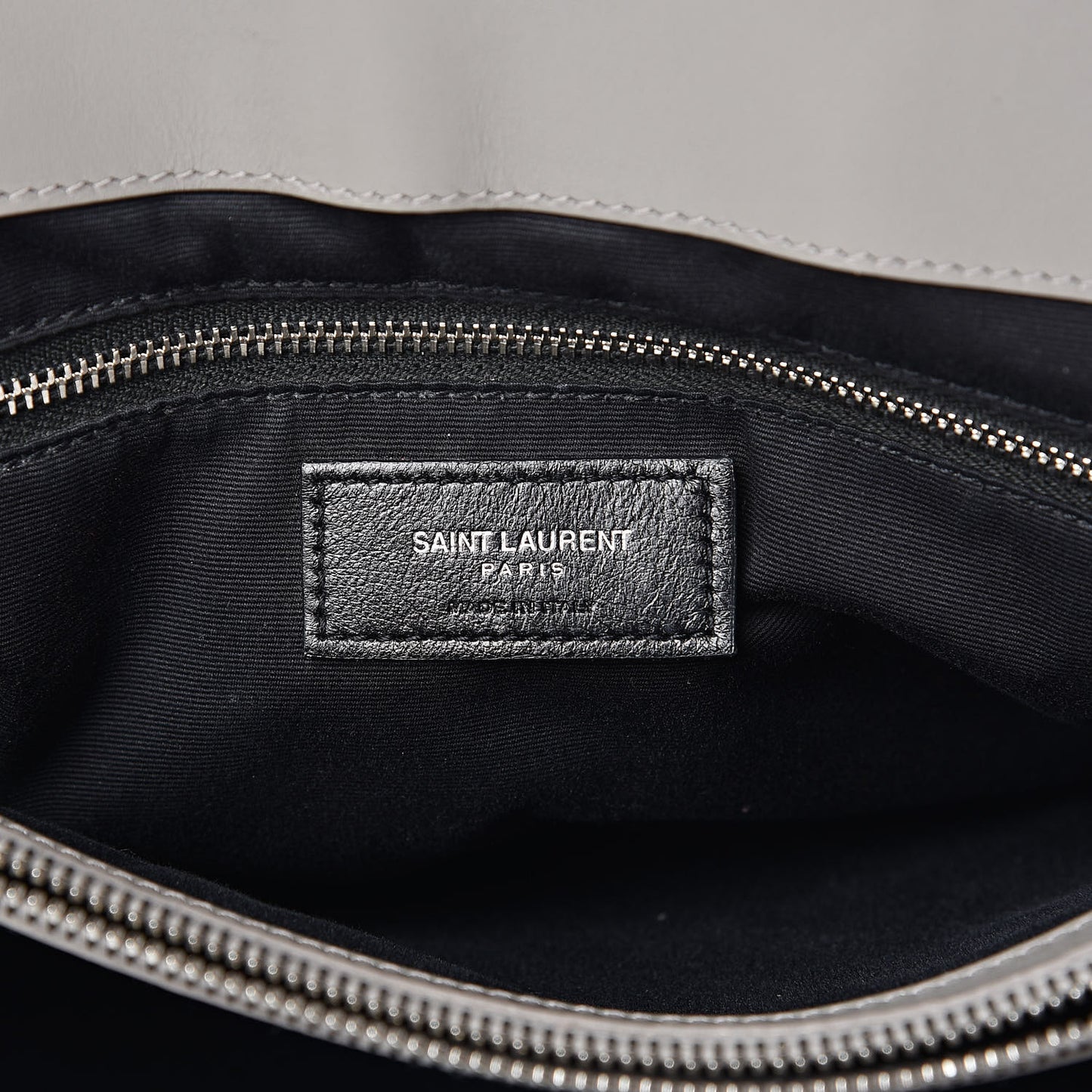 Calfskin Y Quilted Monogram Large Loulou Chain Satchel Light Grey