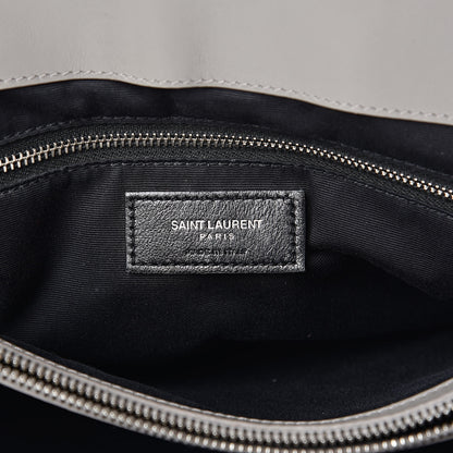 Saint Laurent Calfskin Y Quilted Monogram Large Loulou Chain Satchel Light Grey 6 of 13