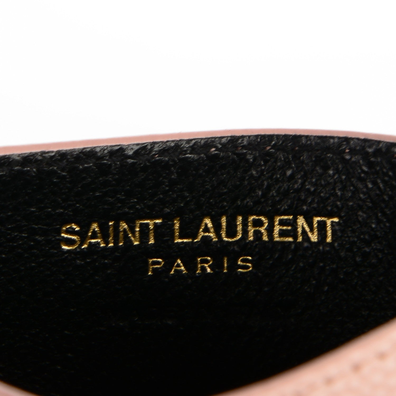 Saint Laurent Grain De Poudre Matelasse Chevron Monogram Credit Card Case Pale Pink 6 of 11