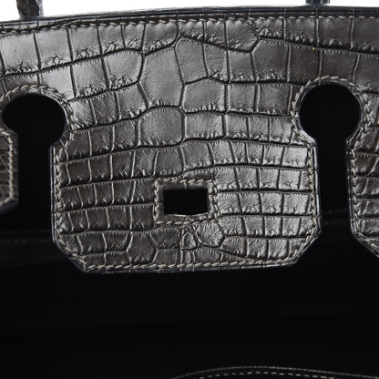 Hermes Matte Niloticus Crocodile Birkin 30 Gris Elephant 31 of 45
